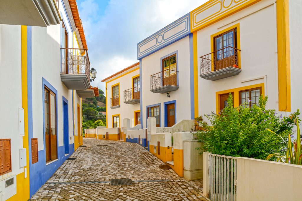 Pretty painted homes in Tavira's old town