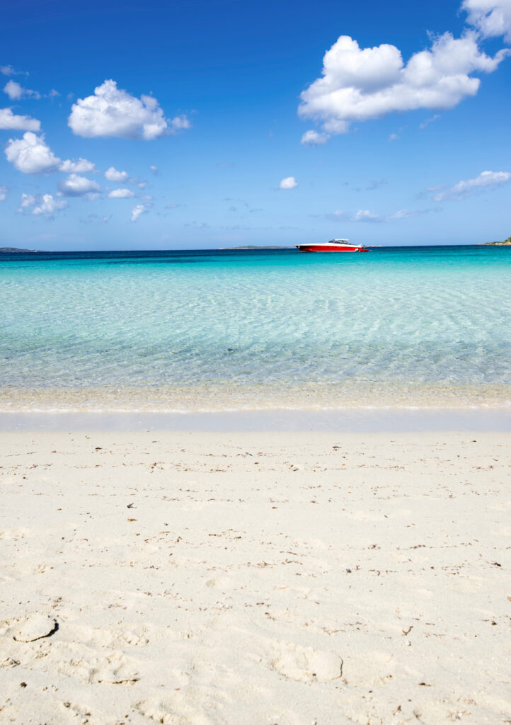 Boat by the beah at Porto Rotondo