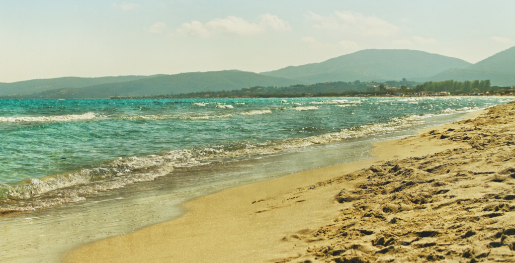 sandy beach near to golfo aranci