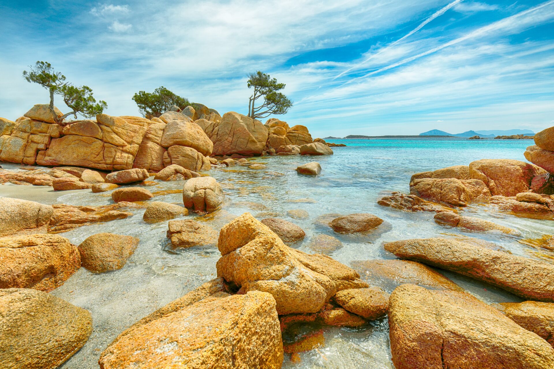 Stunning rock formations on Capriccioli Beach